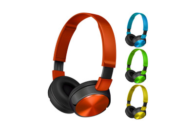 Headphones Wireless Electronic Device Set Vector