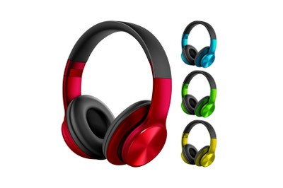 Earphones Wireless Electronic Gadget Set Vector