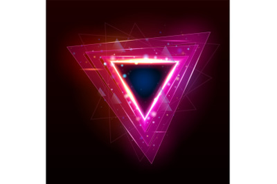 Night Club Glowing Decoration Triangle Form Vector