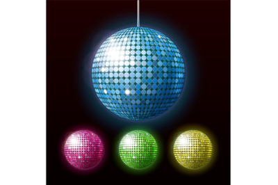 Disco Ball Night Club Dance Party Tool Set Vector