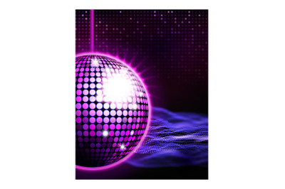 Disco music party poster background