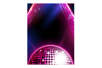 Disco music party poster background