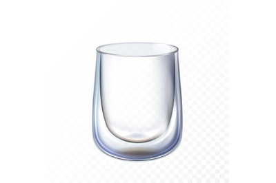 double glass cup empty vector