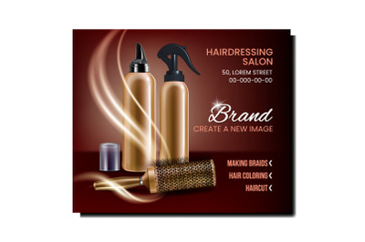 Hairdressing Salon Creative Promo Poster Vector