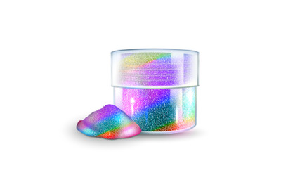 Holographic Sparkles Container For Makeup Vector