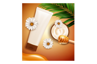 cream honey cosmetics skincare vector