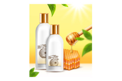 shampoo honey cosmetics skincare vector