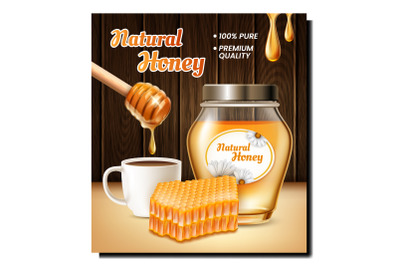 Honey bee food product banner vector