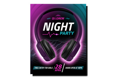 Night club event poster vector