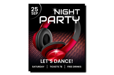 Night club party poster vector