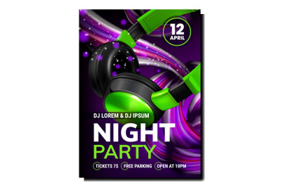 Night club dj poster vector