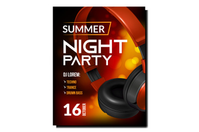 Night club disco poster vector