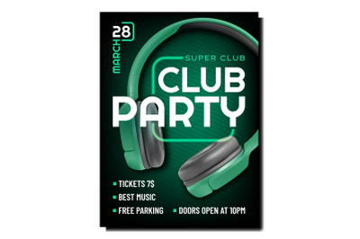 Night club dance poster vector