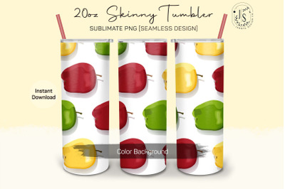 Colorful Apple Fruit 20oz Tumbler Sublimation Wraps