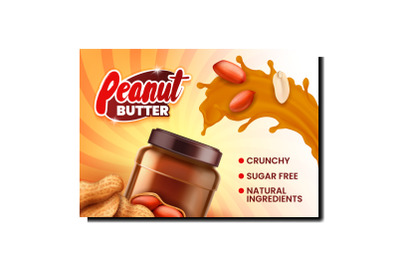 Peanut Butter Food Creative Promo Poster Vector