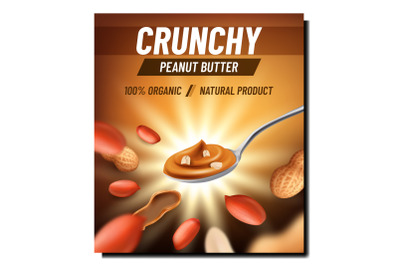 Crunchy Peanut Butter Promotional Banner Vector