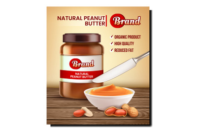 Natural Peanut Butter Promotional Poster Vector