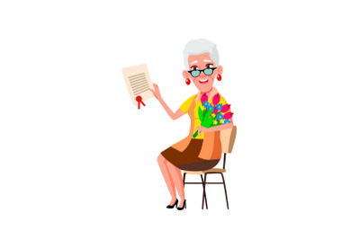 old woman achievement vector