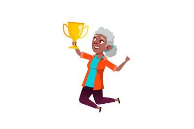 old woman achievement vector