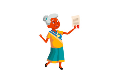 old woman achievement vector