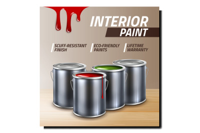 Interior Paint Creative Promotional Banner Vector