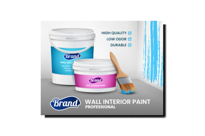 Wall Interior Paint Creative Promo Poster Vector