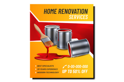 Home Renovation Services Promotional Banner Vector