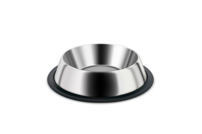 Metallic Plate For Pet Food And Water Drink Vector