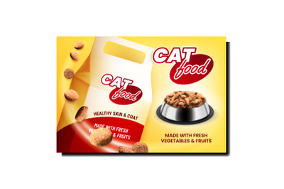 Cat Food Blank Package Promotional Banner Vector