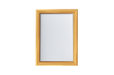 Poster Blank Wooden Frame Hanging On Wall Vector