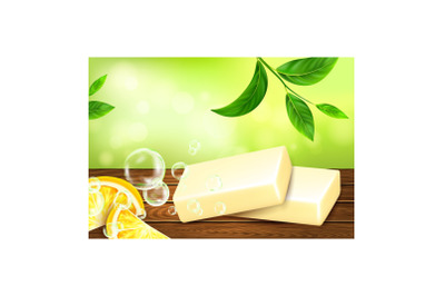 Lemon Soap Creative Promotional Banner Vector