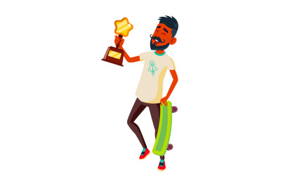 Boy Teenager Athlete Celebrate Victory Vector