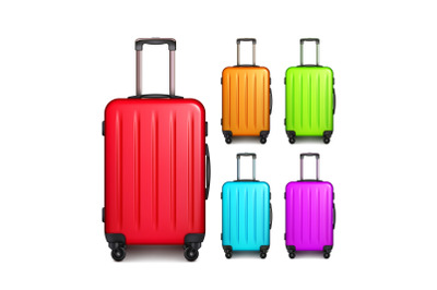 Luggage suitcase travel bag set vector