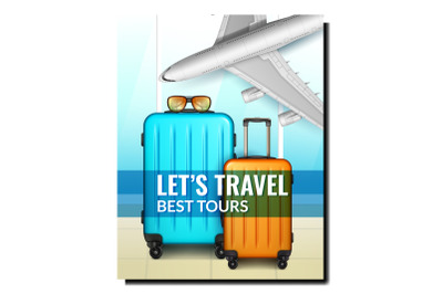 Tourism travel banner journey airplane vector