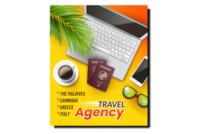 Tourism travel banner vacation airplane vector