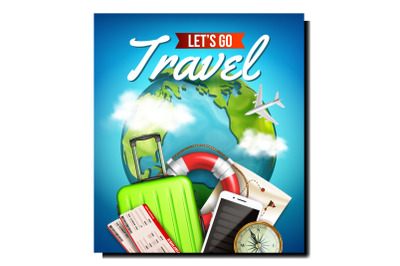 Tourism travel banner tour airplane vector