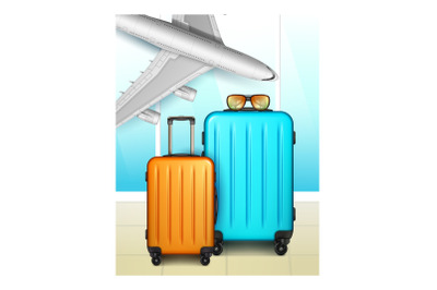 Tourism travel banner journey airplane vector