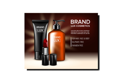 Lux Cosmetics Creative Promotional Poster Vector