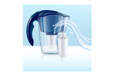 Water Filter Pitchers Promotional Banner Vector