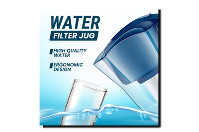 Water Filter Jug Creative Promotion Banner Vector