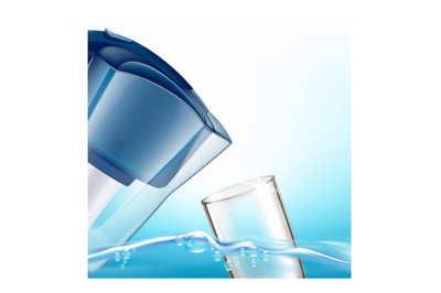 Water Filter Jug Creative Promotion Banner Vector