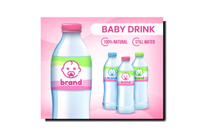 Baby Drink Creative Promotional Banner Vector