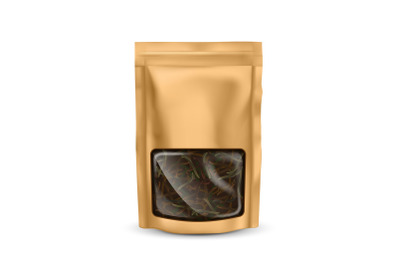 Tea bag zip mockup vector