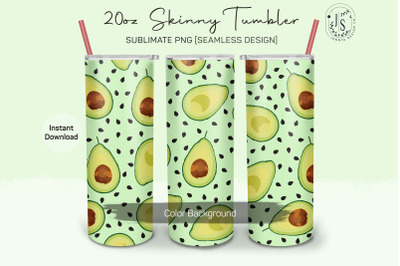 Avocado Fruit 20oz Tumbler Sublimation Wraps