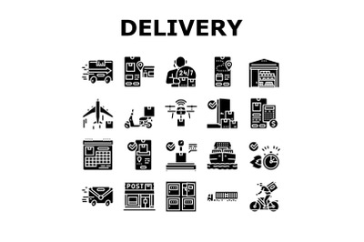 Delivery Service Application Icons Set Vector