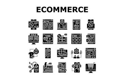 Ecommerce And Online Shopping Icons Set Vector