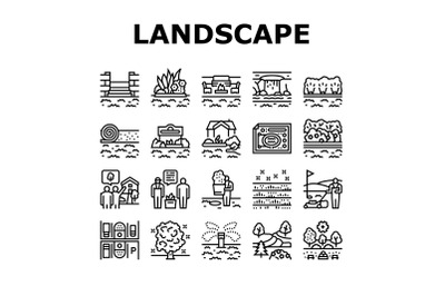 Landscape Design And Accessories Icons Set Vector