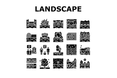 Landscape Design And Accessories Icons Set Vector