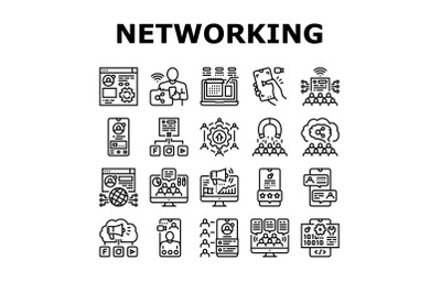 Social Networking Online App Icons Set Vector