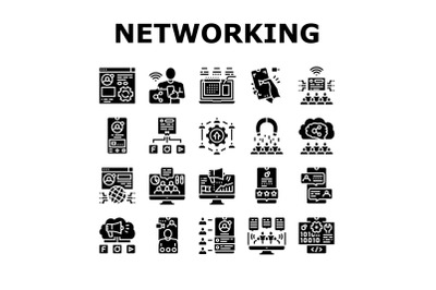 Social Networking Online App Icons Set Vector